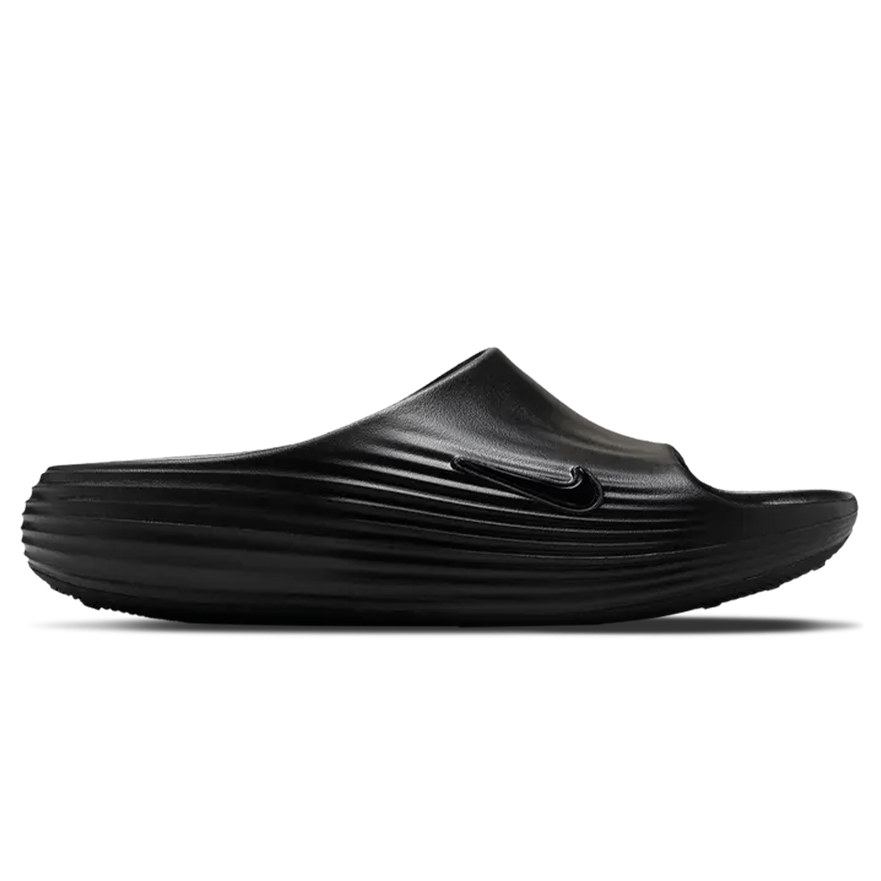 Nike ReactX Rejuven8 Slide Wmns 'Triple Black' — UK 2.5 | EU 35.5 | US 5 — Side View