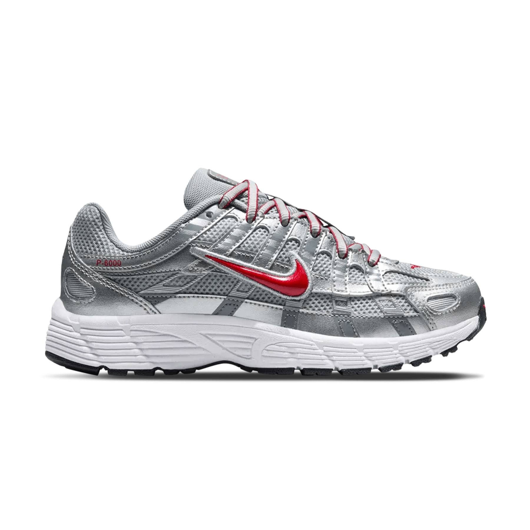 Nike P-6000 GS 'Metallic Silver Gym Red' — UK 13.5 | EU 32 | US 1Y — Side View