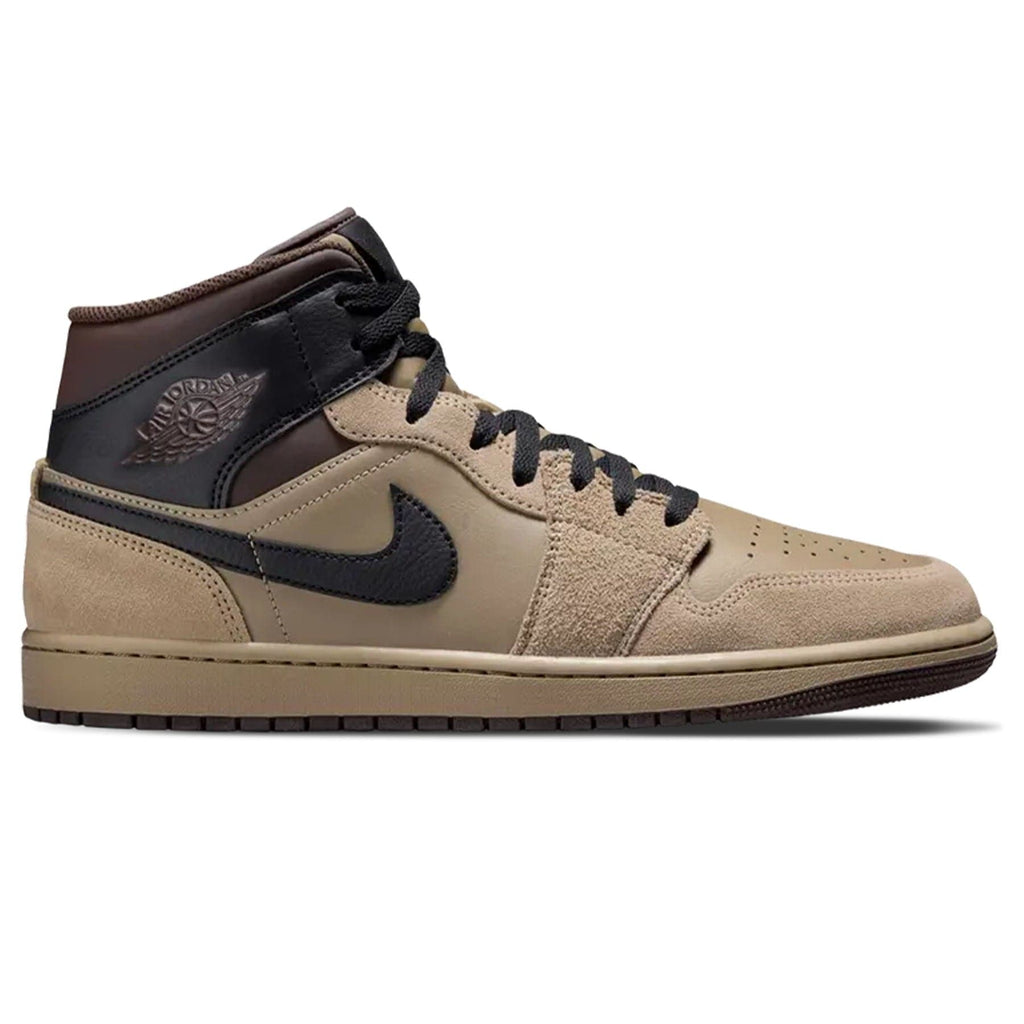 Air Jordan 1 Mid 'Khaki Black' — UK 3 | EU 35.5 | US 3.5 — Side View