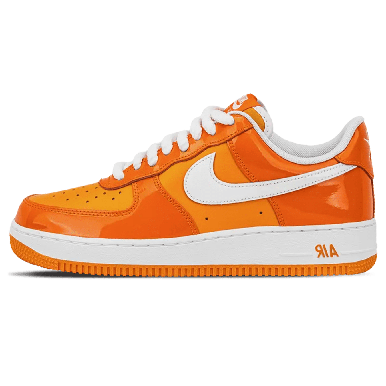 Nike Air Force 1 '07 LV8 'Safety Orange Patent' — UK 3 | EU 35.5 | US 3.5 — Front View
