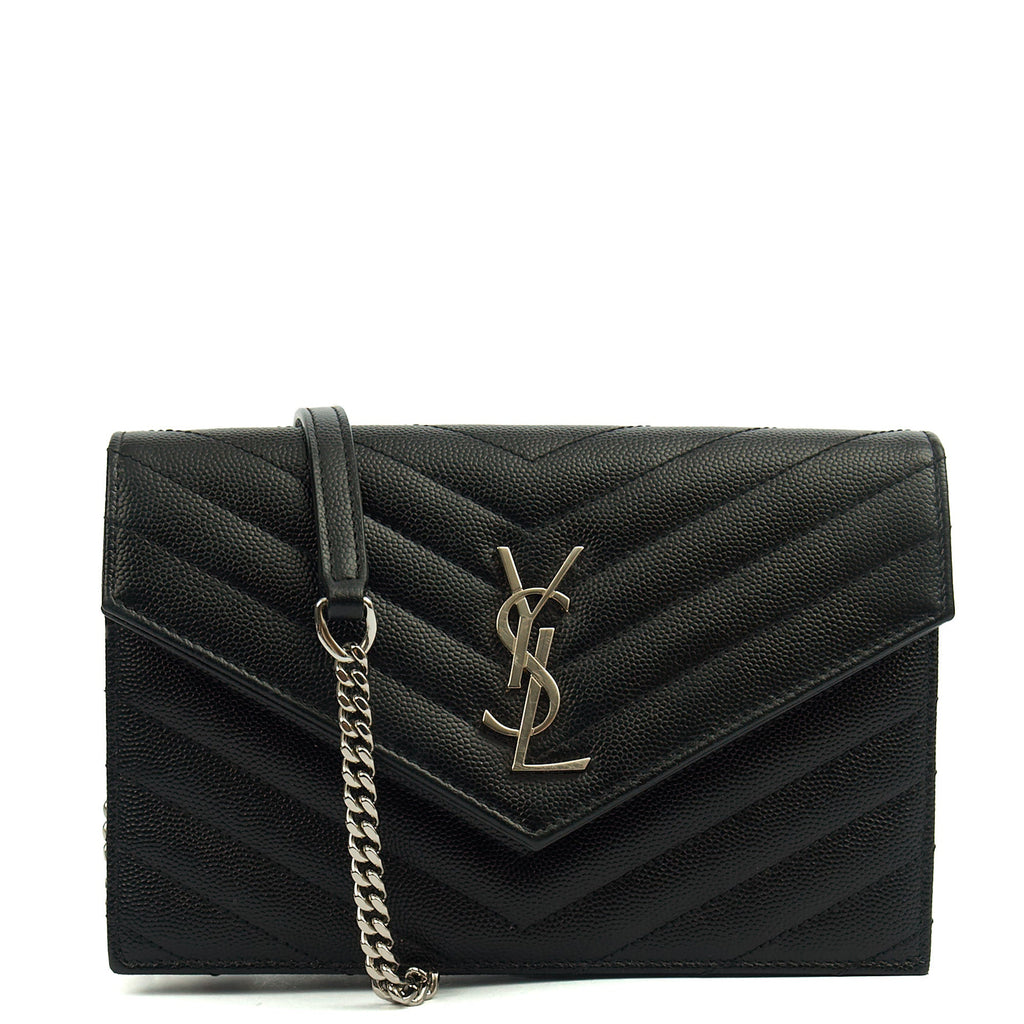 Saint Laurent Cross Body Kate Small in Black, Calfskin Leather — Front View