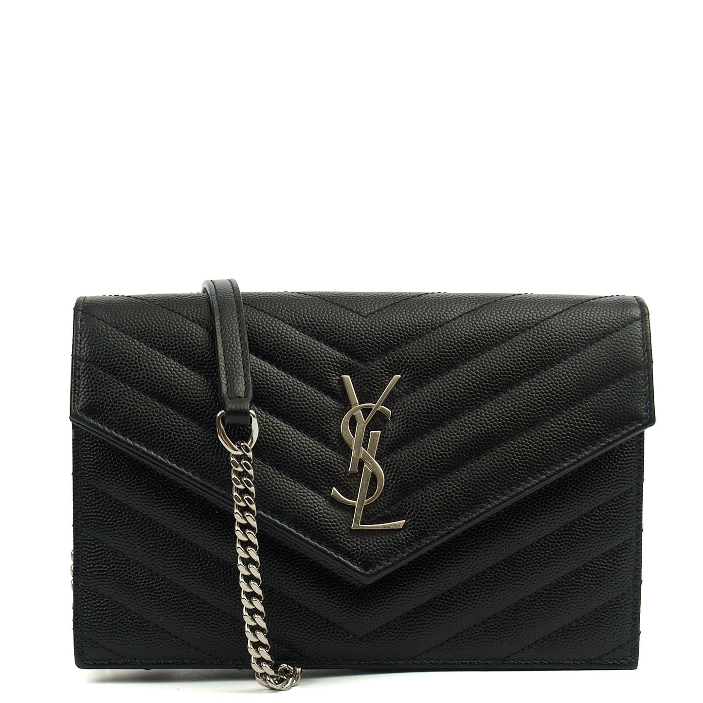 Saint Laurent Cross Body Kate Small in Black, Calfskin Leather — Front View