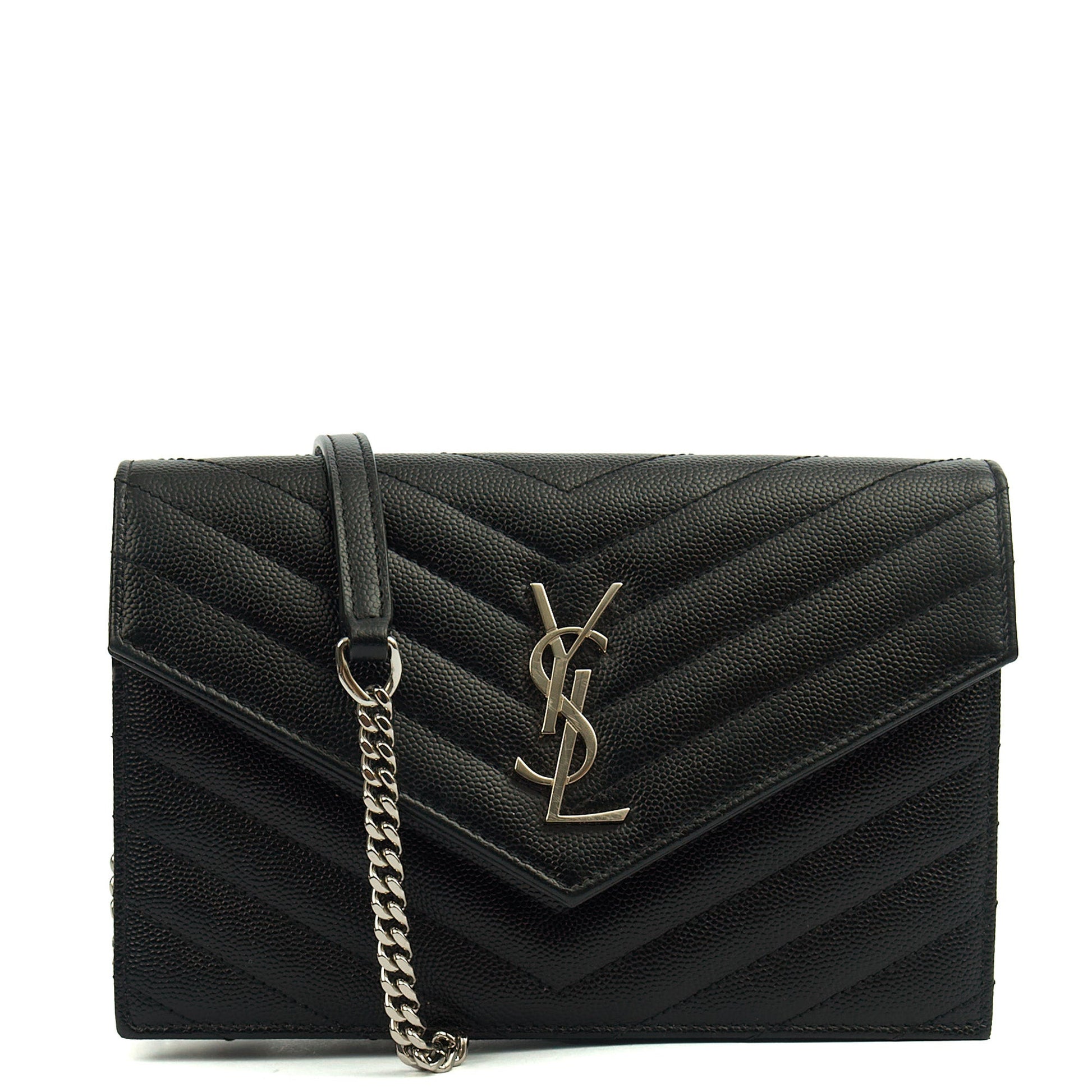 Saint Laurent Cross Body Kate Small in Black, Calfskin Leather — Front View