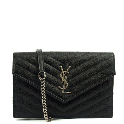 Saint Laurent Cross Body Kate Small in Black, Calfskin Leather — Front View