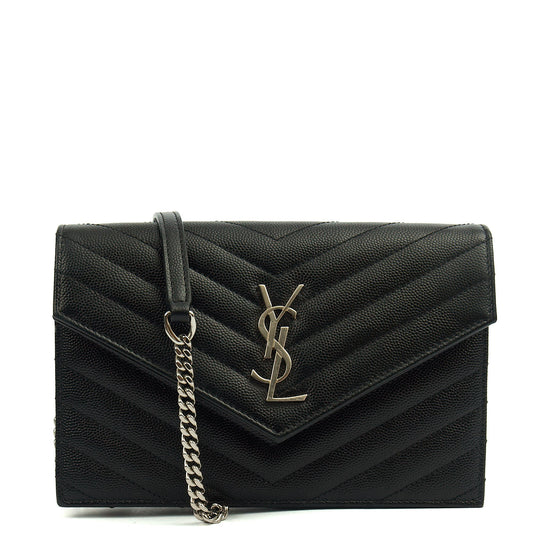 Saint Laurent Cross Body Kate Small in Black, Calfskin Leather — Front View