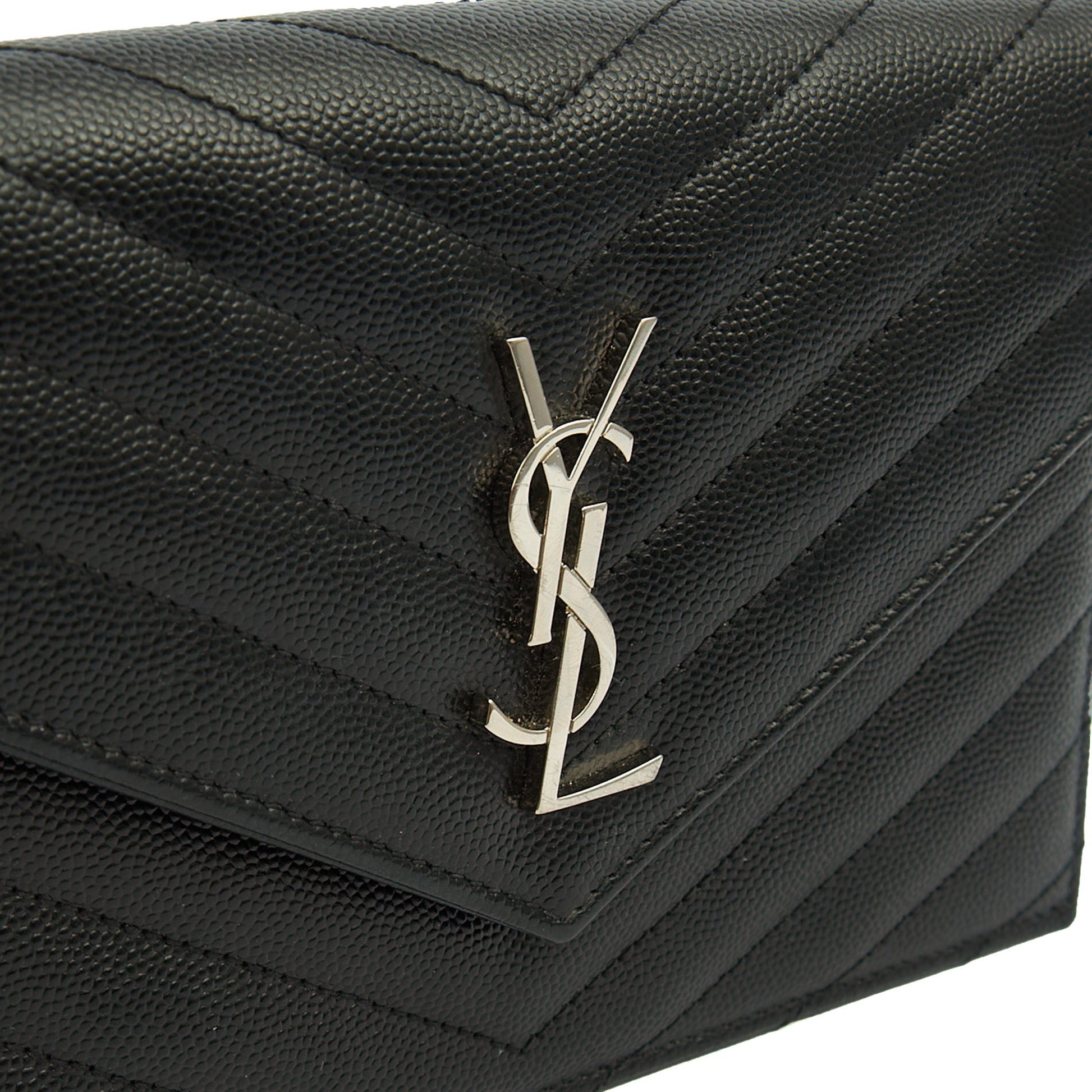 Saint Laurent Cross Body Kate Small in Black, Calfskin Leather — Detail View
