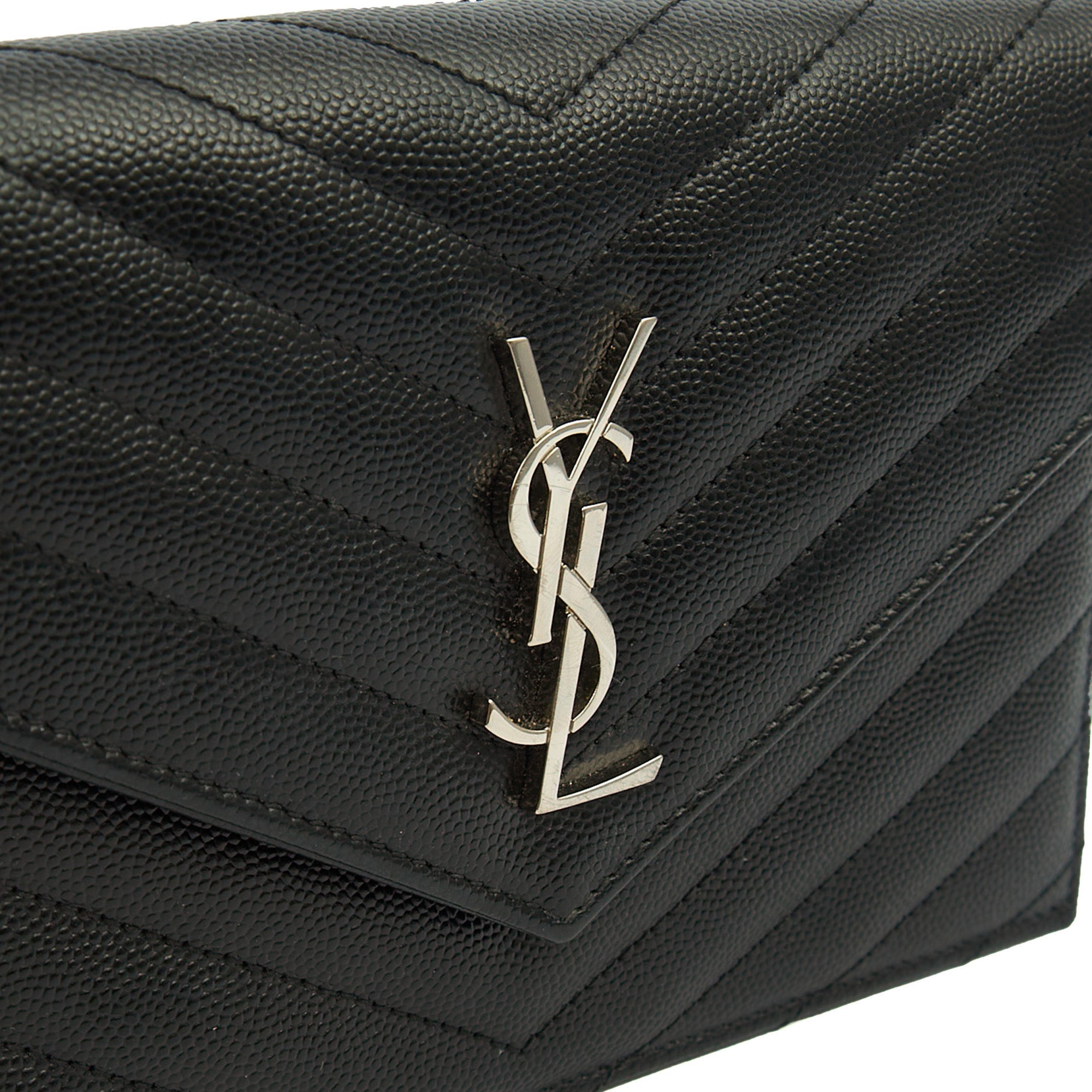 Saint Laurent Cross Body Kate Small in Black, Calfskin Leather — Detail View