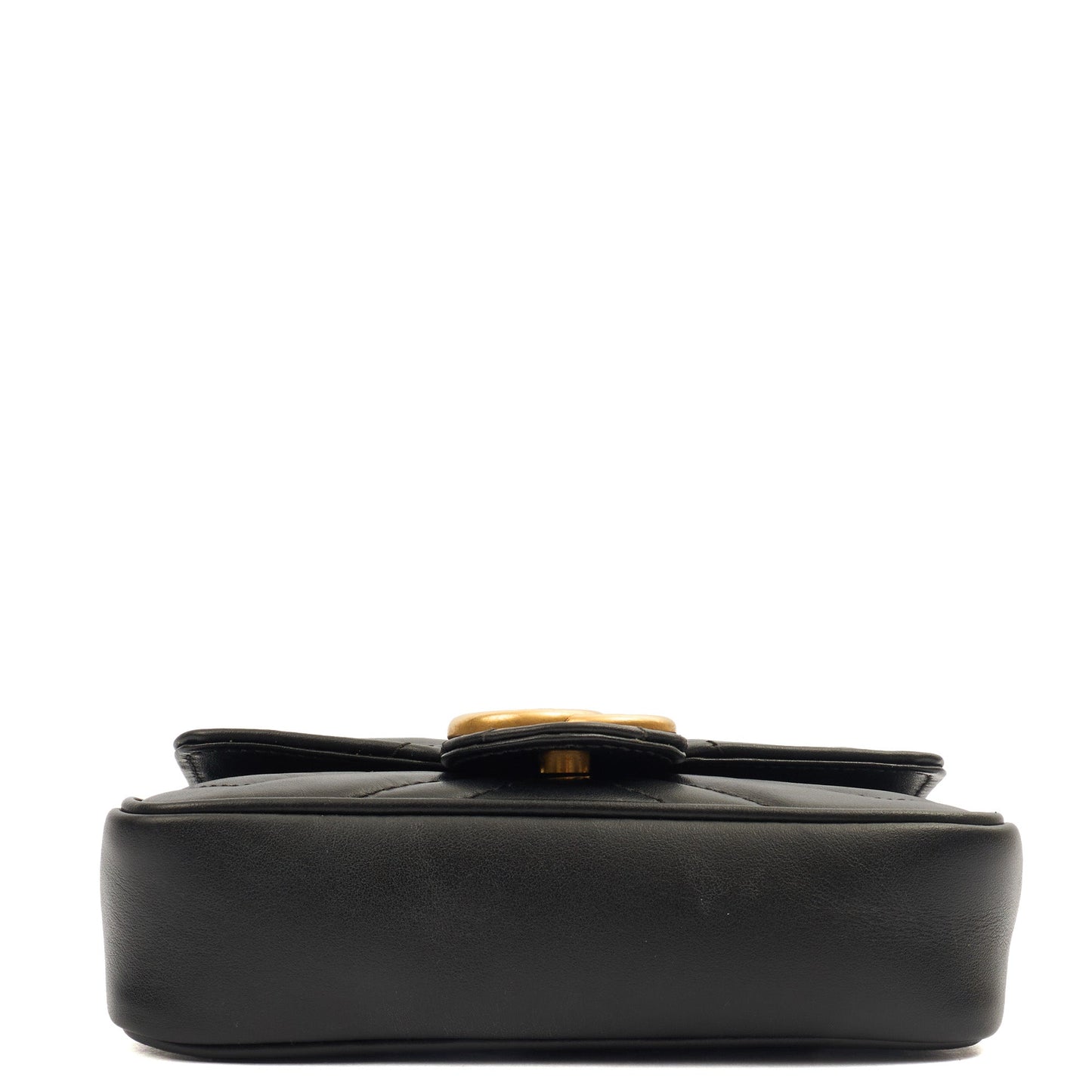 Gucci Mini Bag Marmont Shoulder Flap Bag - Super Mini in Black, Leather — Detail View