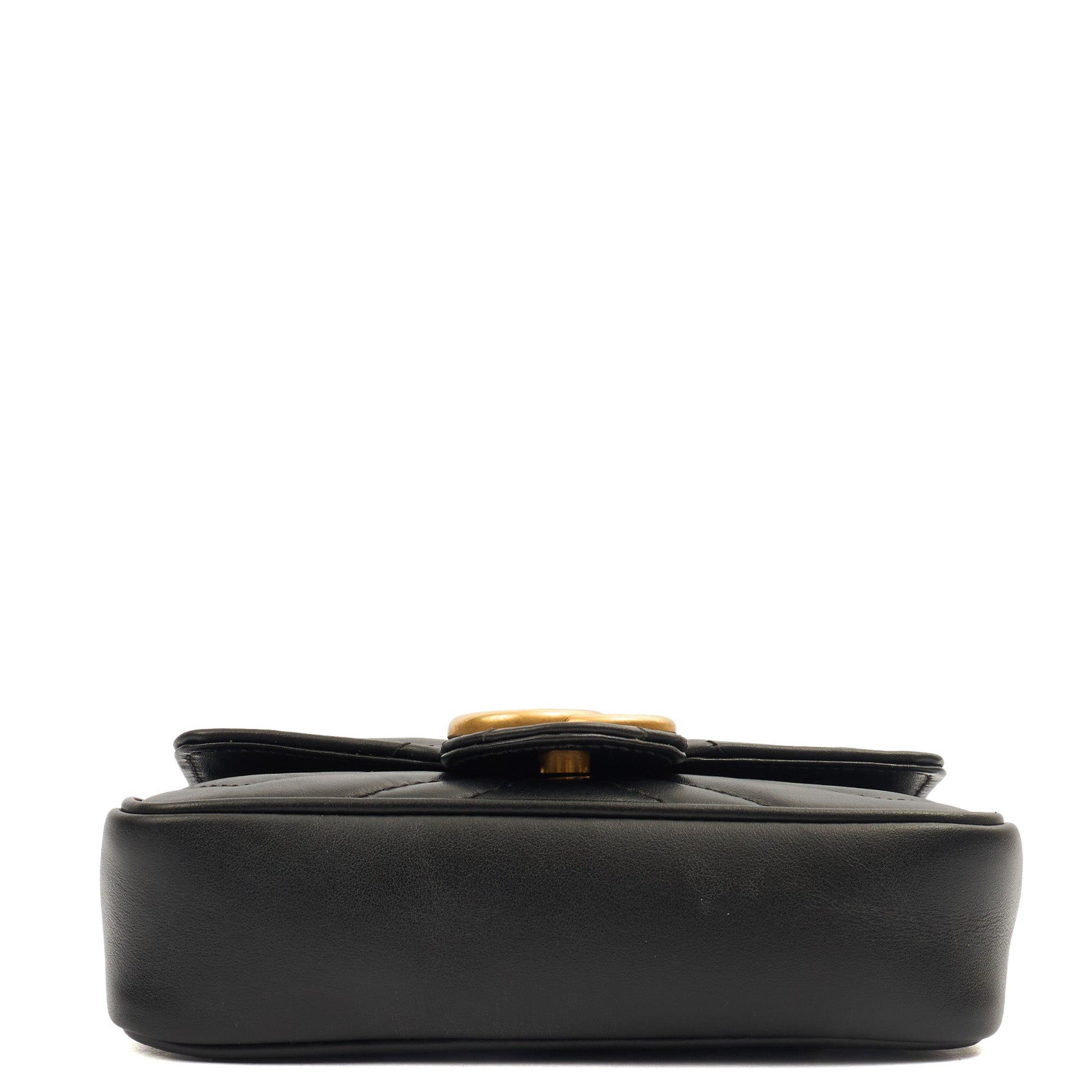 Gucci Mini Bag Marmont Shoulder Flap Bag - Super Mini in Black, Leather — Detail View