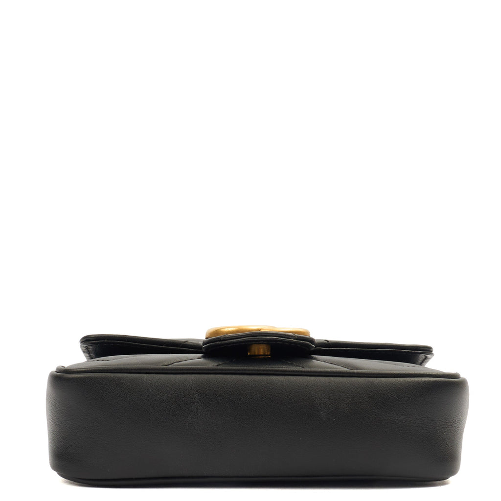 Gucci Mini Bag Marmont Shoulder Flap Bag - Super Mini in Black, Leather — Alternate View 12