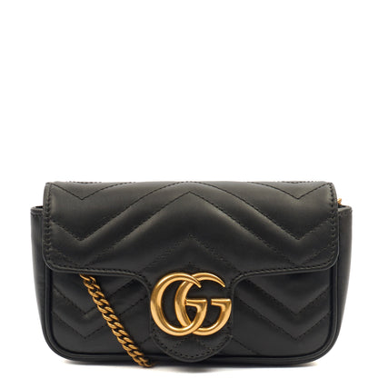 Gucci Mini Bag Marmont Shoulder Flap Bag - Super Mini in Black, Leather — Alternate View 8