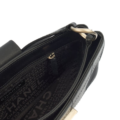 Chanel Shoulder Bag No.5 Giant Mademoiselle Bag in Black, Calfskin Leather — Detail View