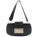 Chanel Shoulder Bag No.5 Giant Mademoiselle Bag in Black, Calfskin Leather — Front View