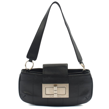 Chanel Shoulder Bag No.5 Giant Mademoiselle Bag in Black, Calfskin Leather — Front View