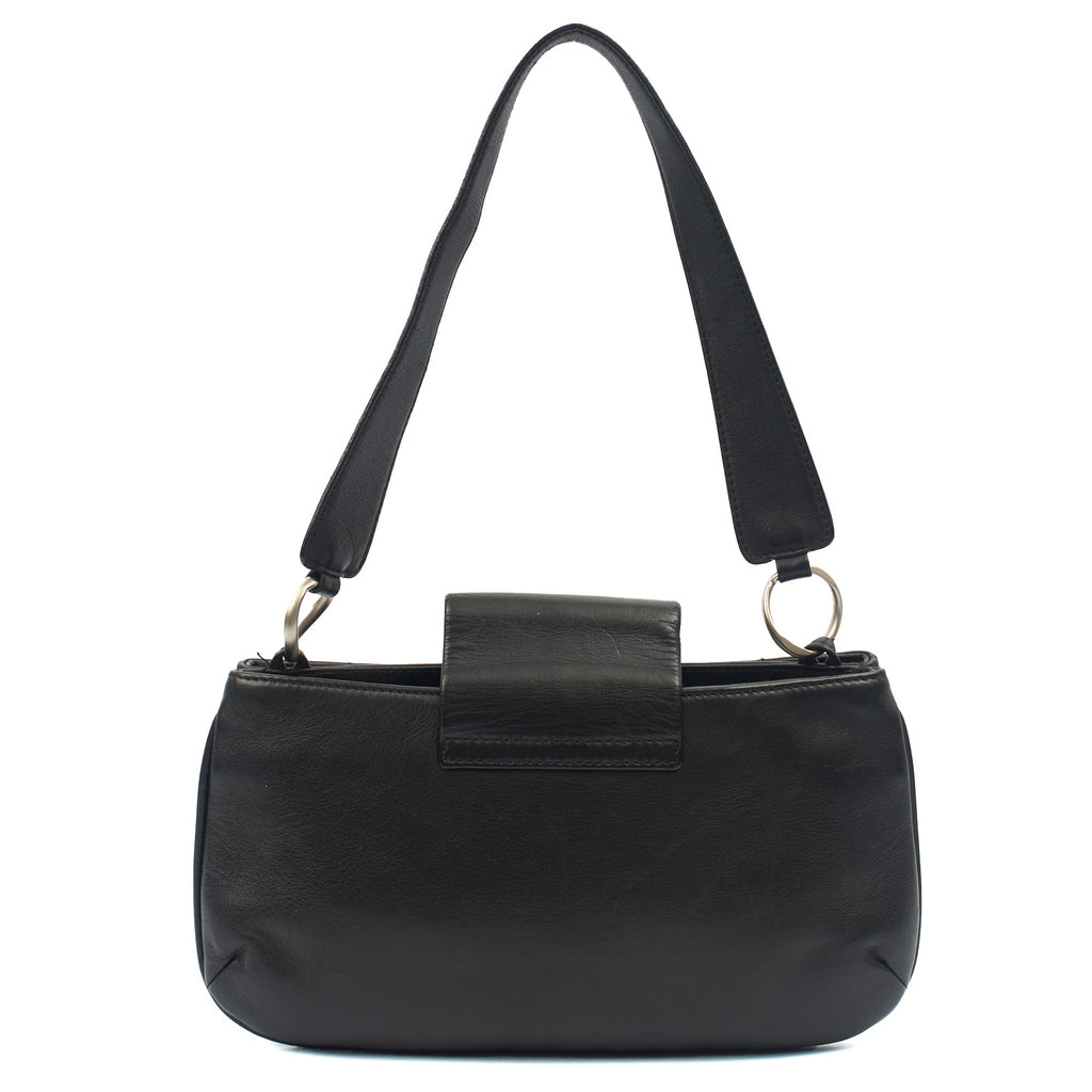 Chanel Shoulder Bag No.5 Giant Mademoiselle Bag in Black, Calfskin Leather — Back View