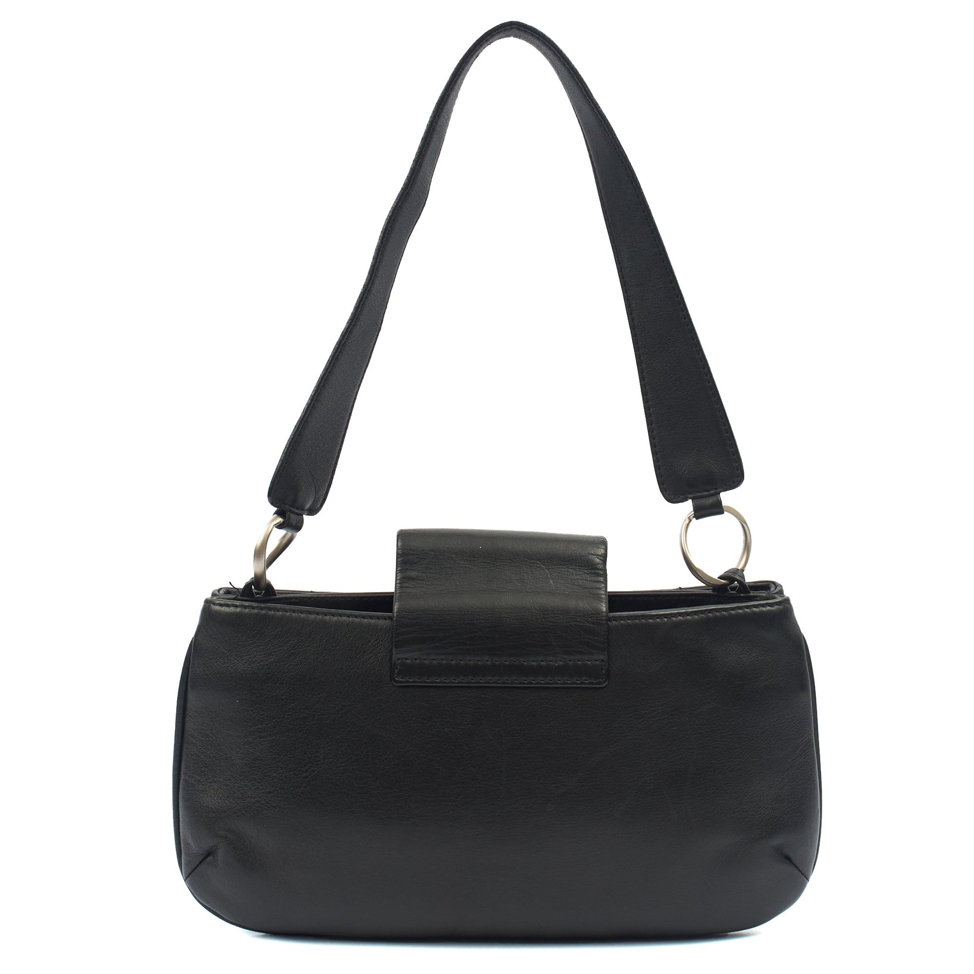 Chanel Shoulder Bag No.5 Giant Mademoiselle Bag in Black, Calfskin Leather — Back View