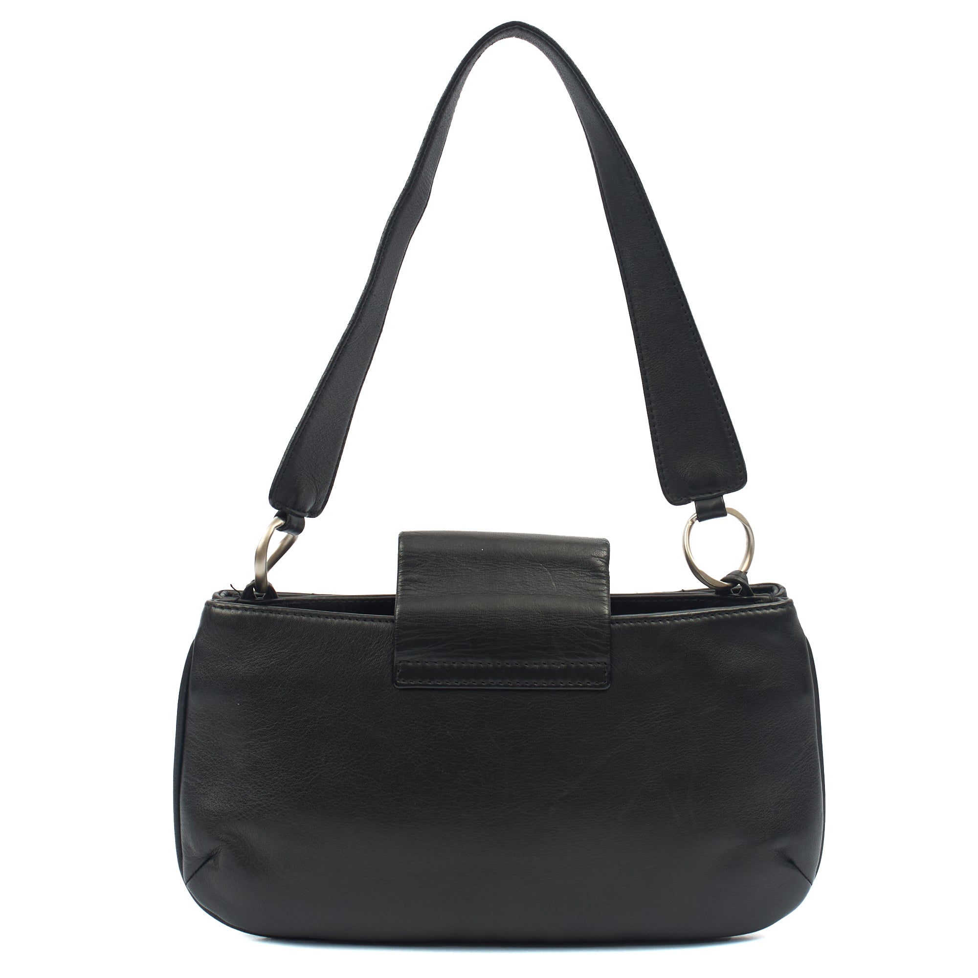 Chanel Shoulder Bag No.5 Giant Mademoiselle Bag in Black, Calfskin Leather — Back View