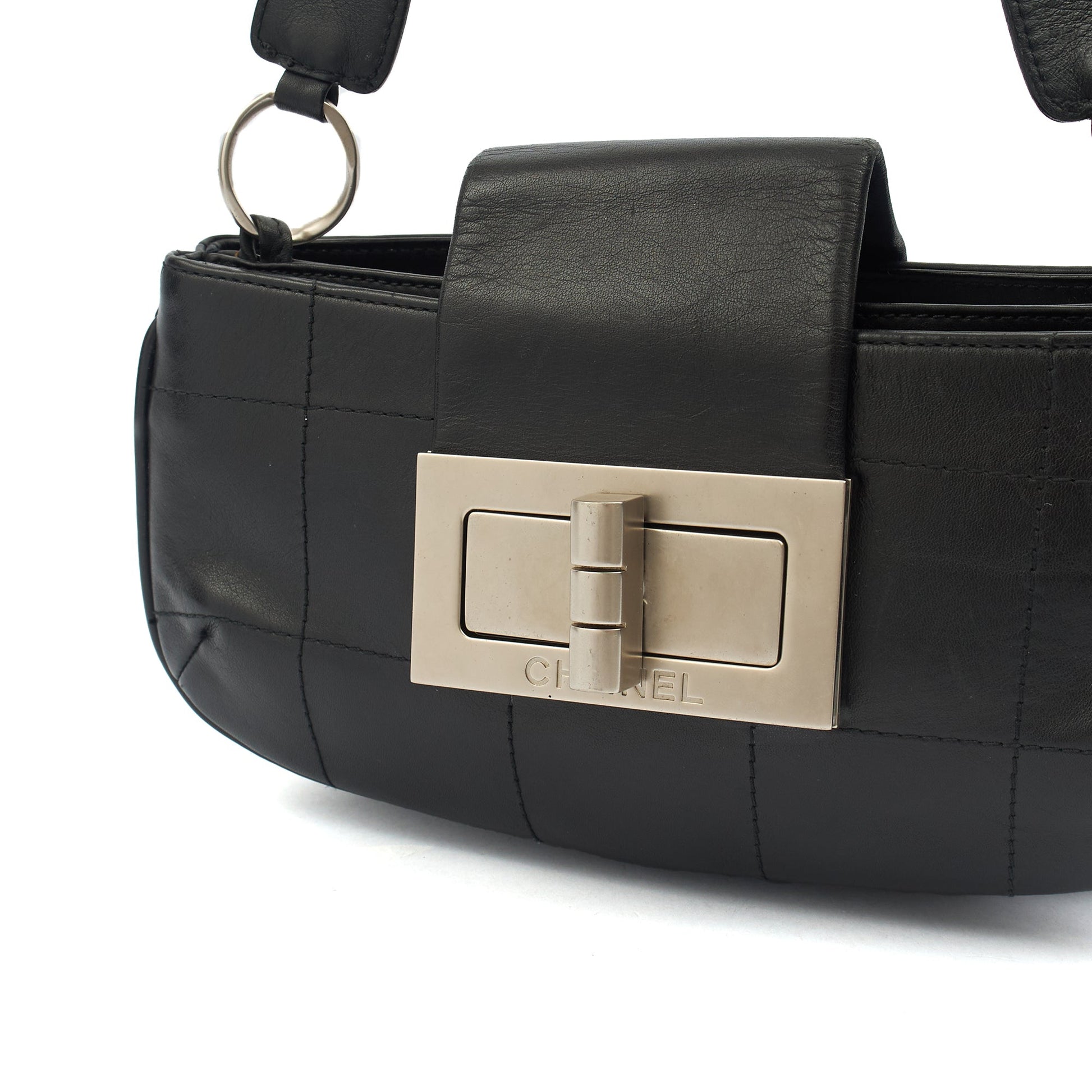 Chanel Shoulder Bag No.5 Giant Mademoiselle Bag in Black, Calfskin Leather — Lifestyle View