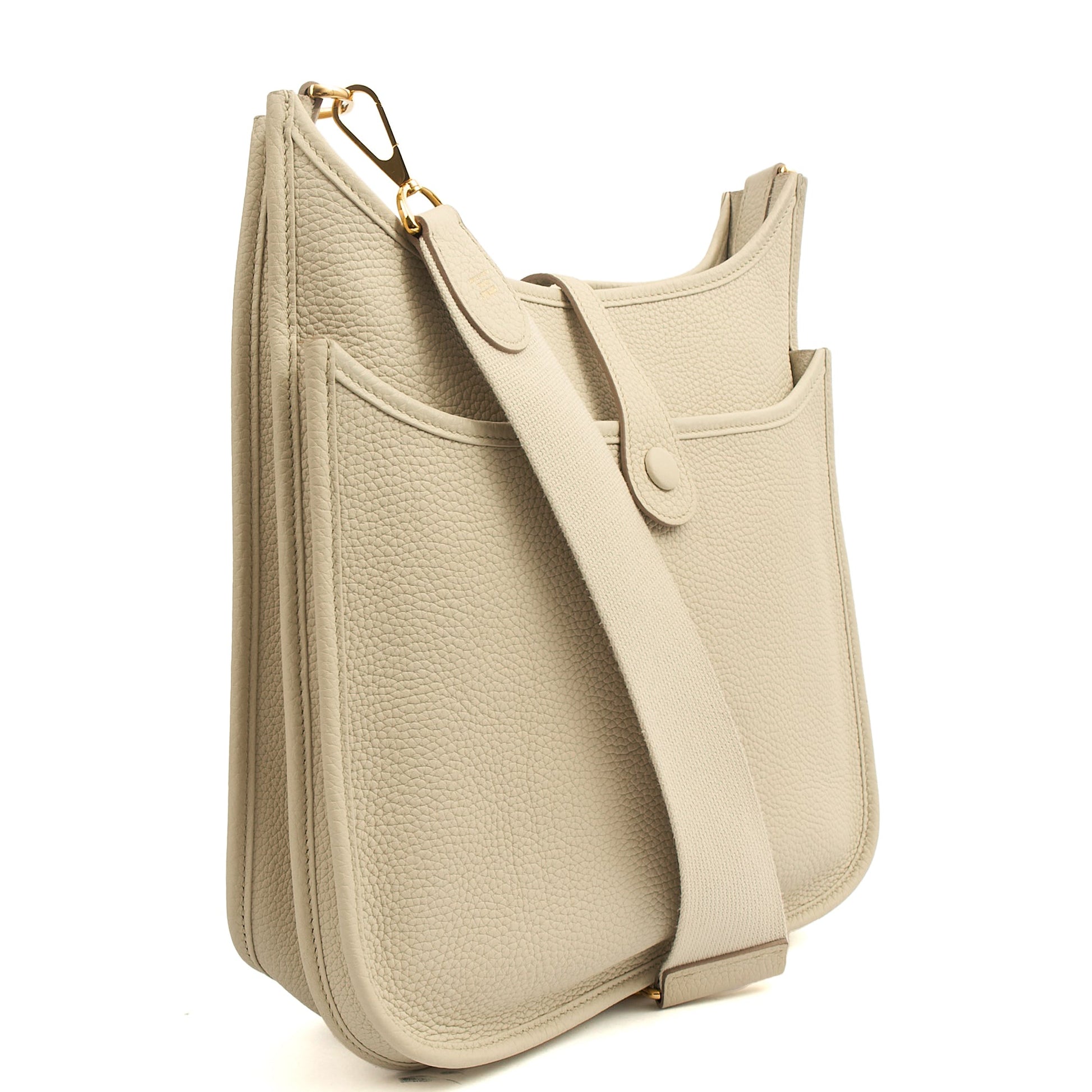 Hermes Cross Body Evelyne 29 in Beton, Leather — Back View