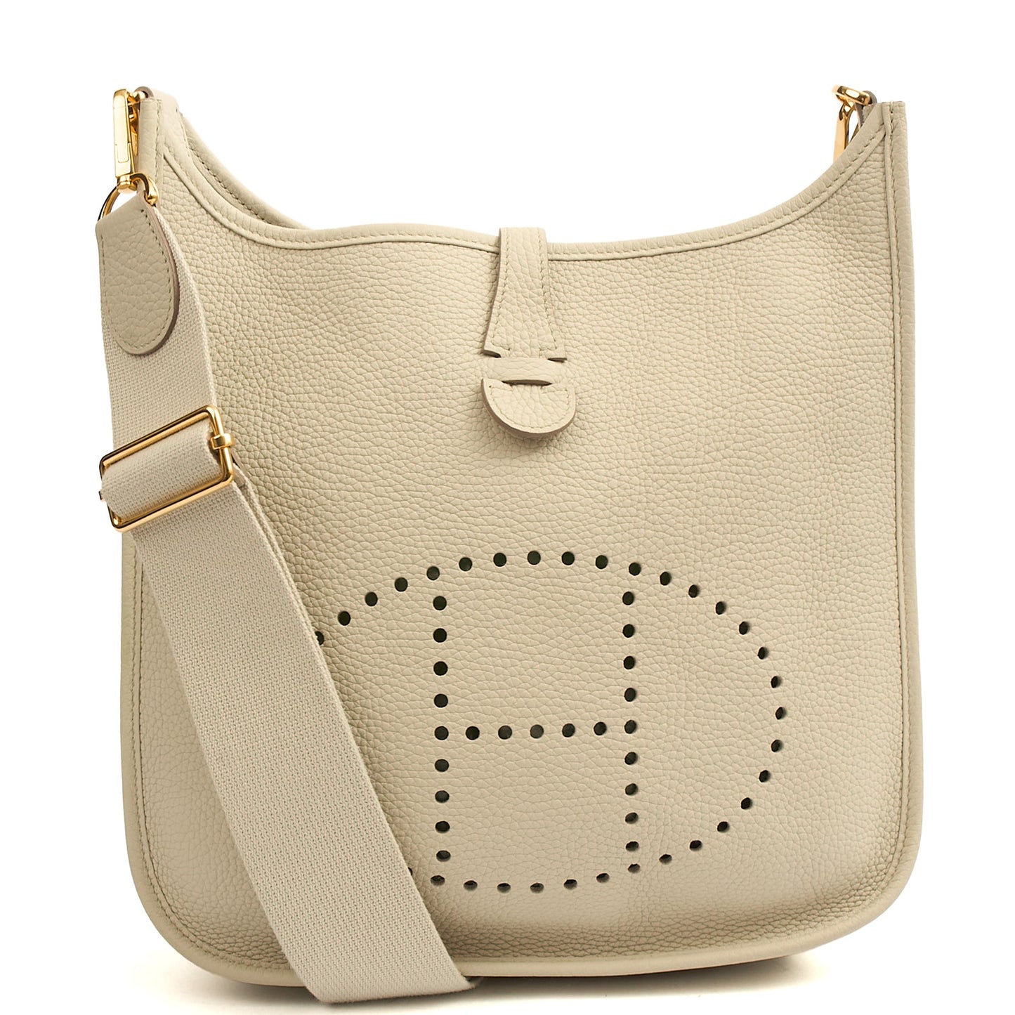 Hermes Cross Body Evelyne 29 in Beton, Leather — Front View