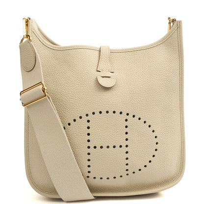 Hermes Cross Body Evelyne 29 in Beton, Leather — Front View