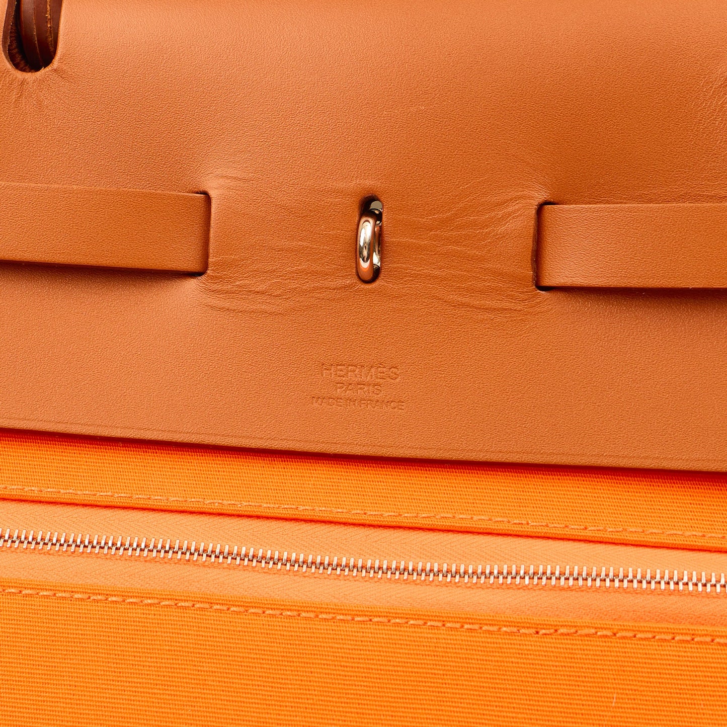 Hermes Herbag Cabine 50 in Classic Orange, Canvas — Alternate View 24