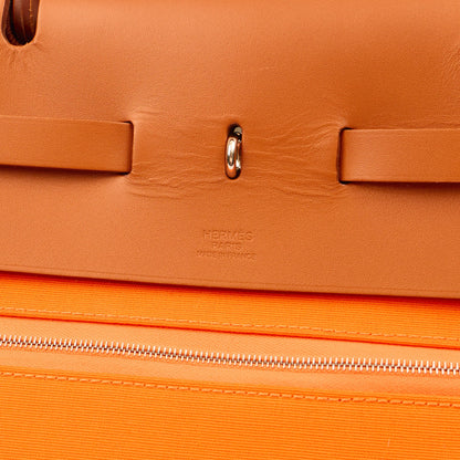 Hermes Herbag Cabine 50 in Classic Orange, Canvas — Alternate View 24