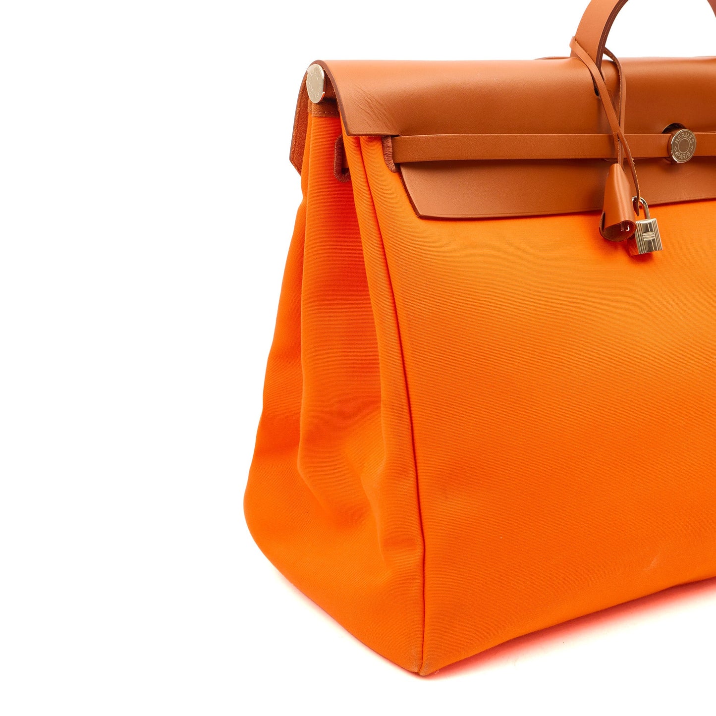 Hermes Herbag Cabine 50 in Classic Orange, Canvas — Alternate View 20