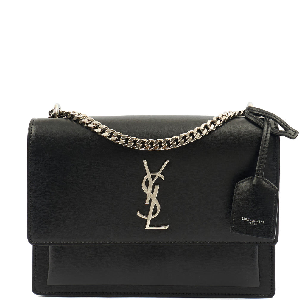 Saint Laurent Cross Body Sunset - Small in Black, Leather — Front View