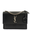 Saint Laurent Cross Body Sunset - Small in Black, Leather — Front View