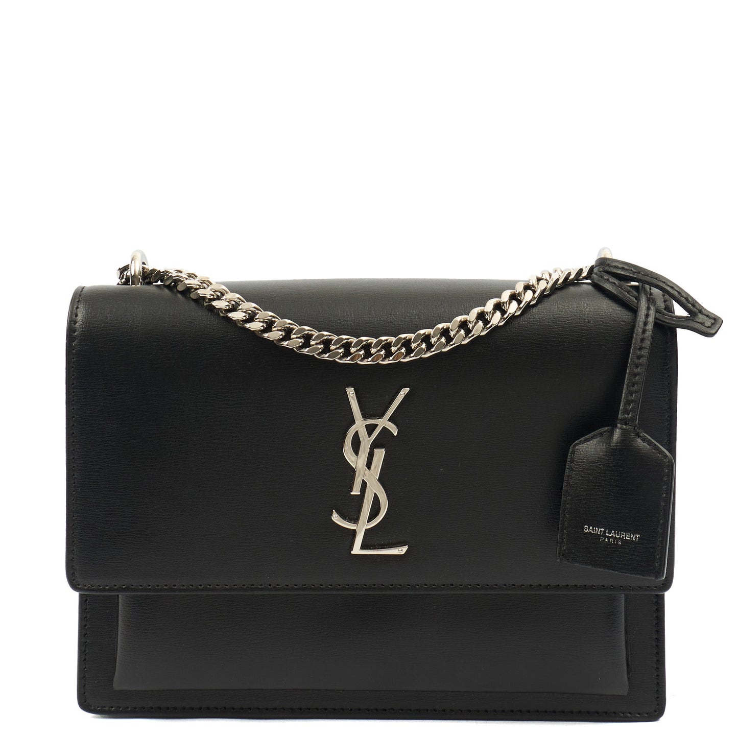 Saint Laurent Cross Body Sunset - Small in Black, Leather — Front View