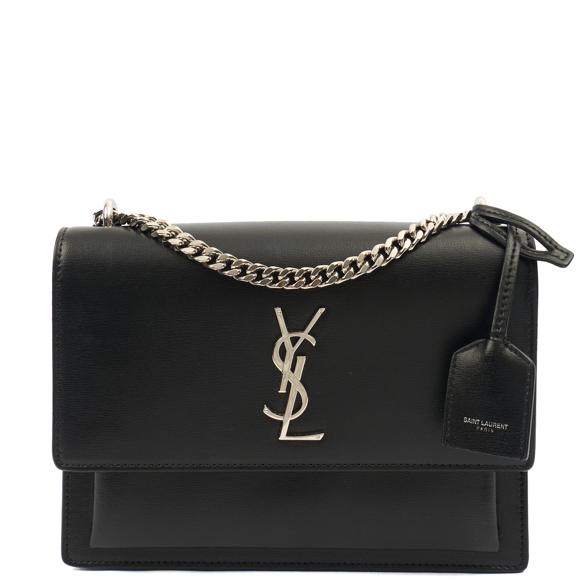 Saint Laurent Cross Body Sunset - Small in Black, Leather — Front View