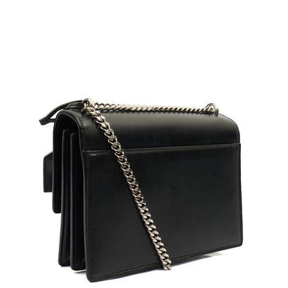 Saint Laurent Cross Body Sunset - Small in Black, Leather — Back View