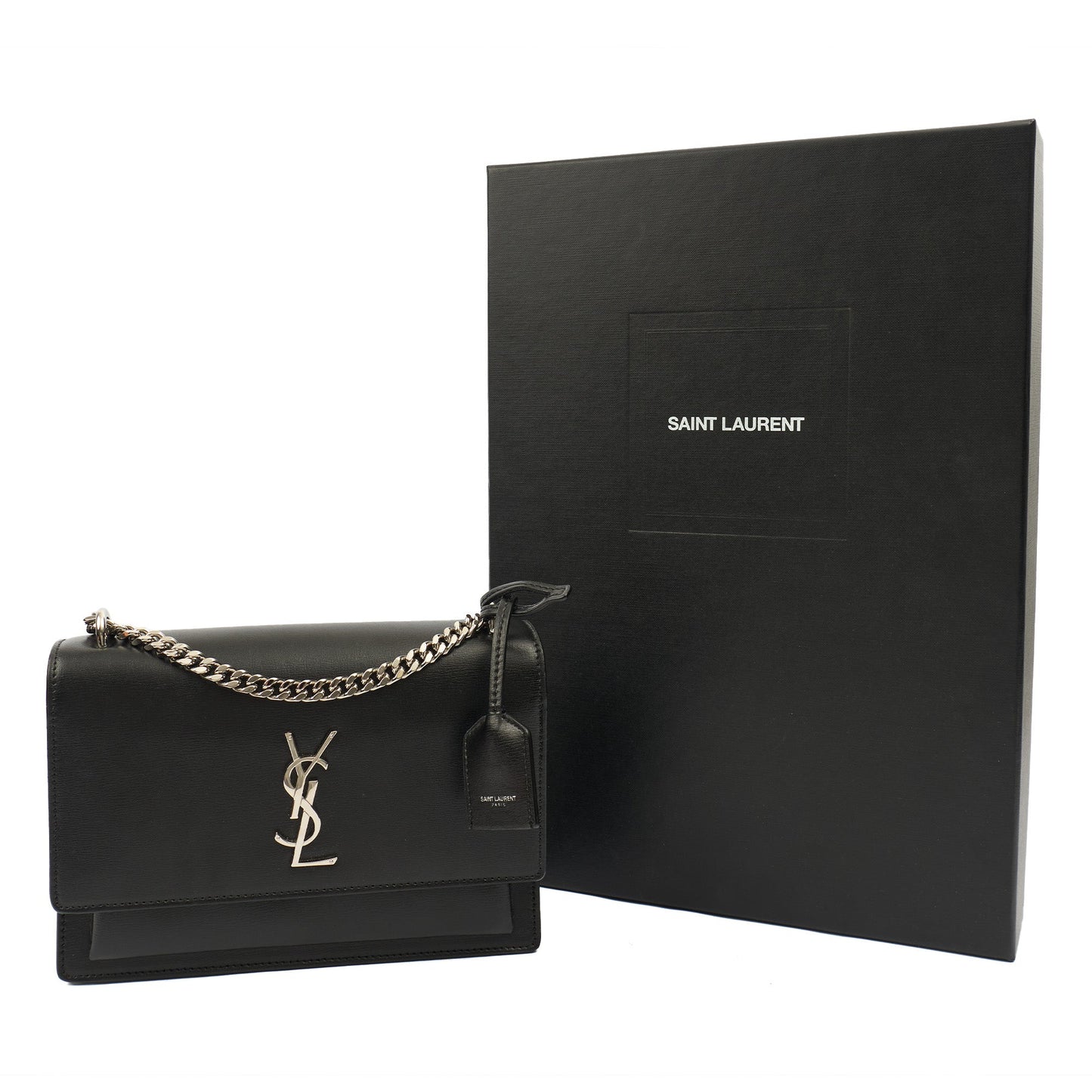 Saint Laurent Cross Body Sunset - Small in Black, Leather — Side View