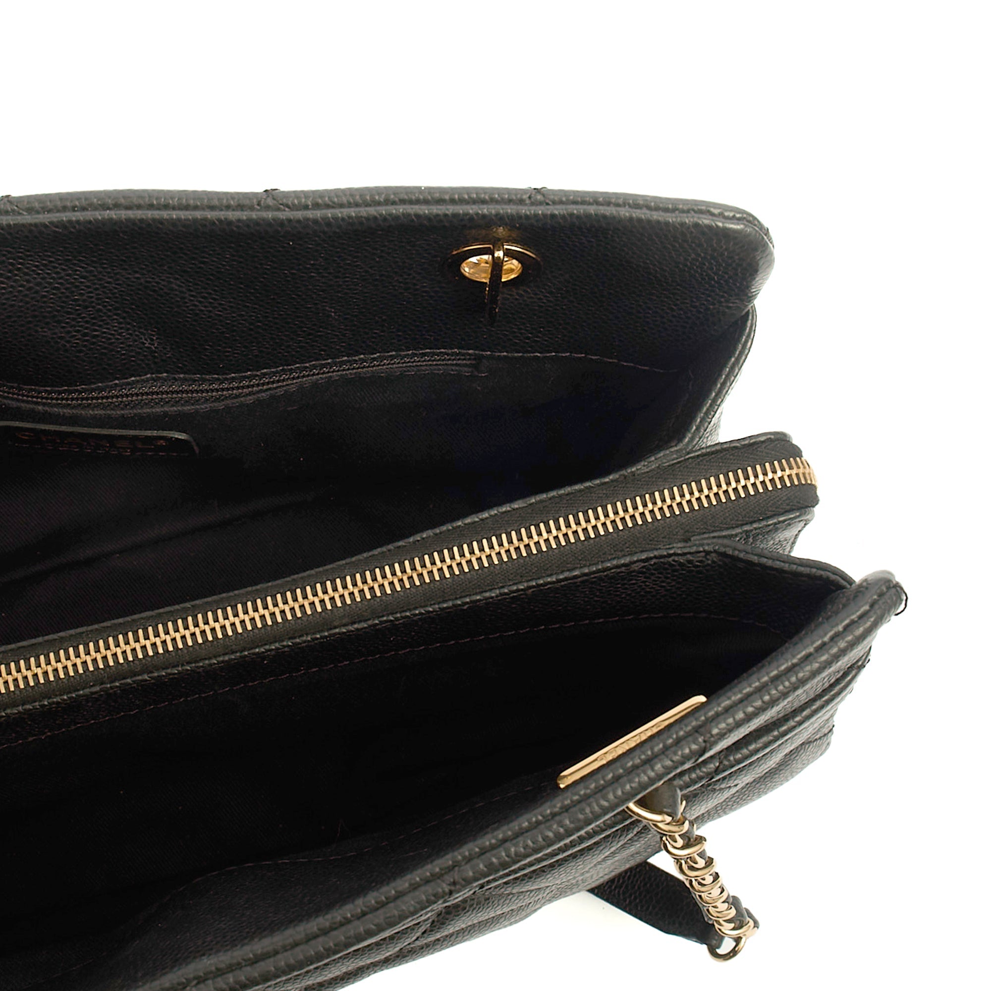 Chanel Tote Timeless CC Shopper in Black, Caviar Leather — Alternate View 8