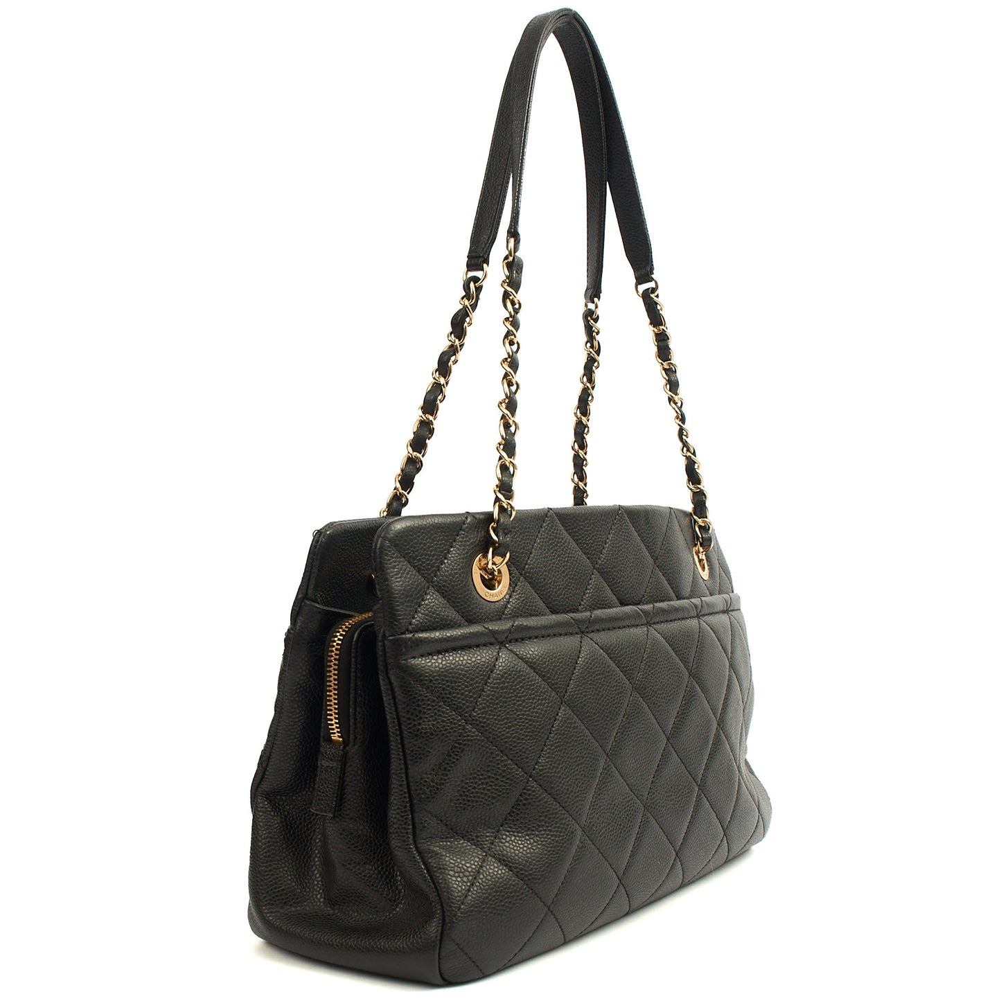 Chanel Tote Timeless CC Shopper in Black, Caviar Leather — Alternate View 18
