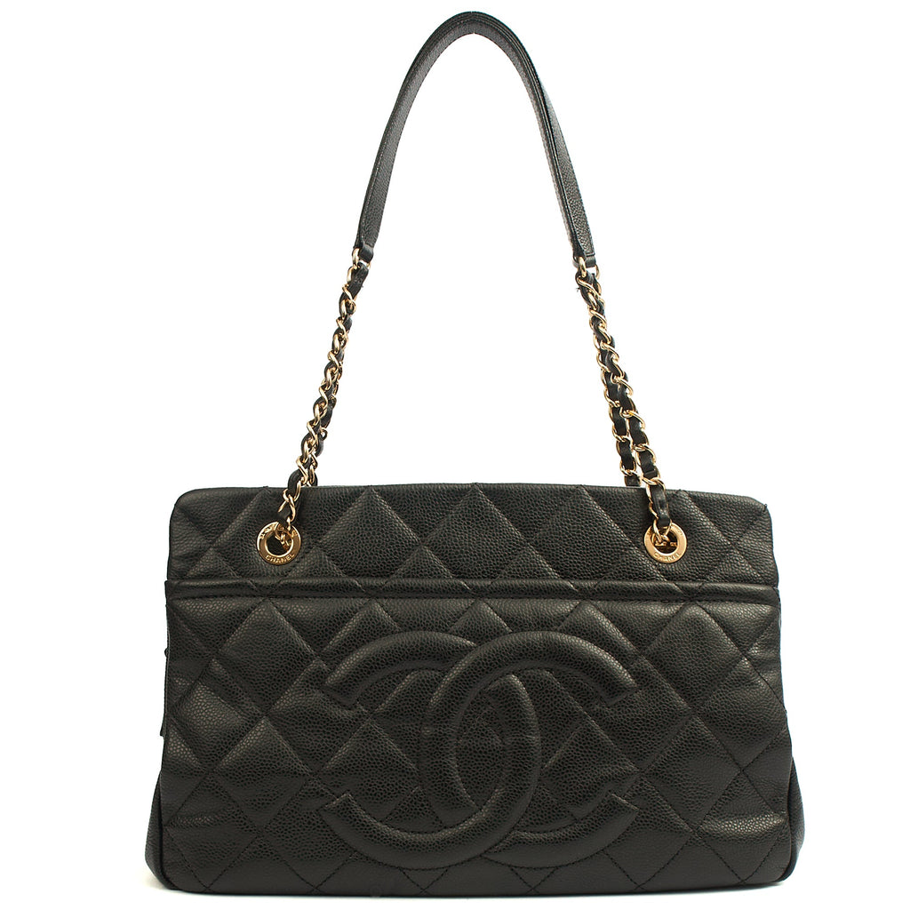 Chanel Tote Timeless CC Shopper in Black, Caviar Leather — Alternate View 17
