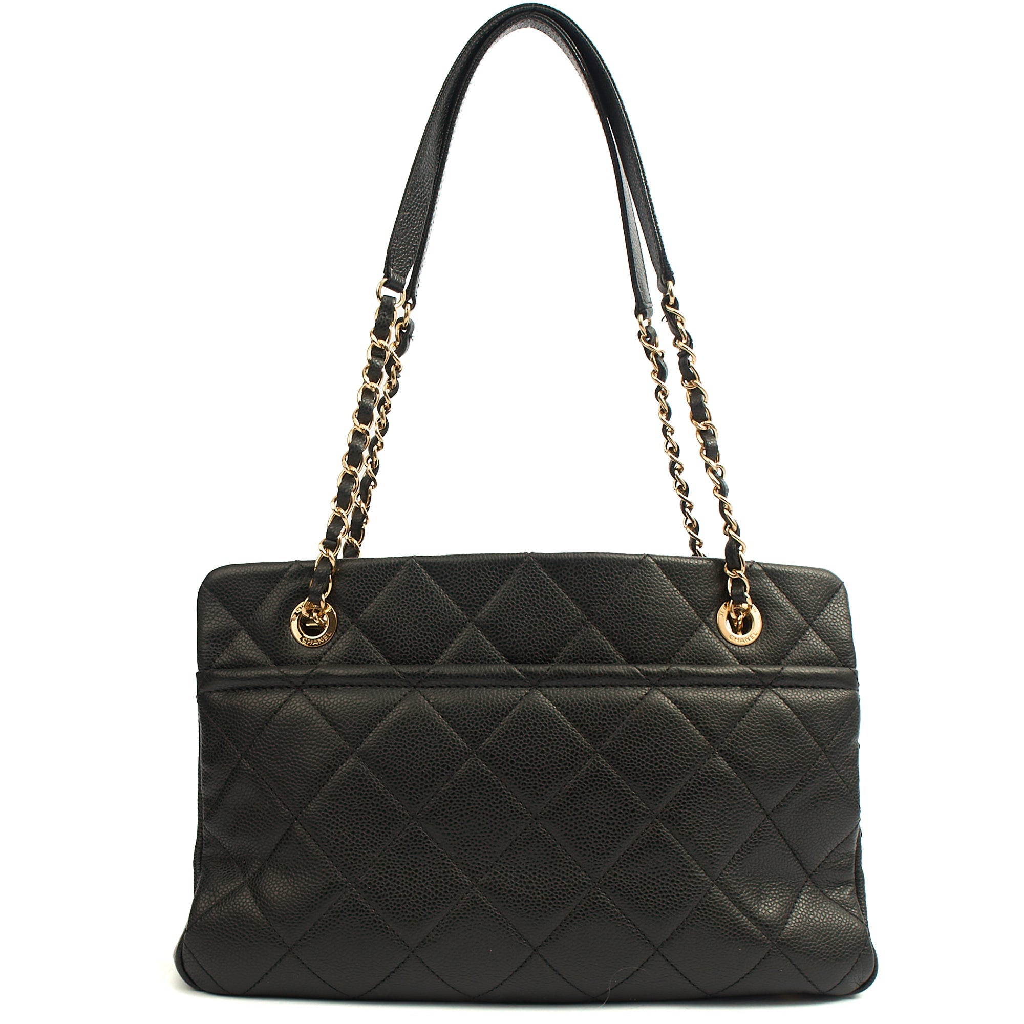 Chanel Tote Timeless CC Shopper in Black, Caviar Leather — Alternate View 19