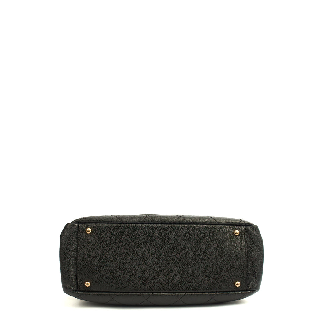Chanel Tote Timeless CC Shopper in Black, Caviar Leather — Top View
