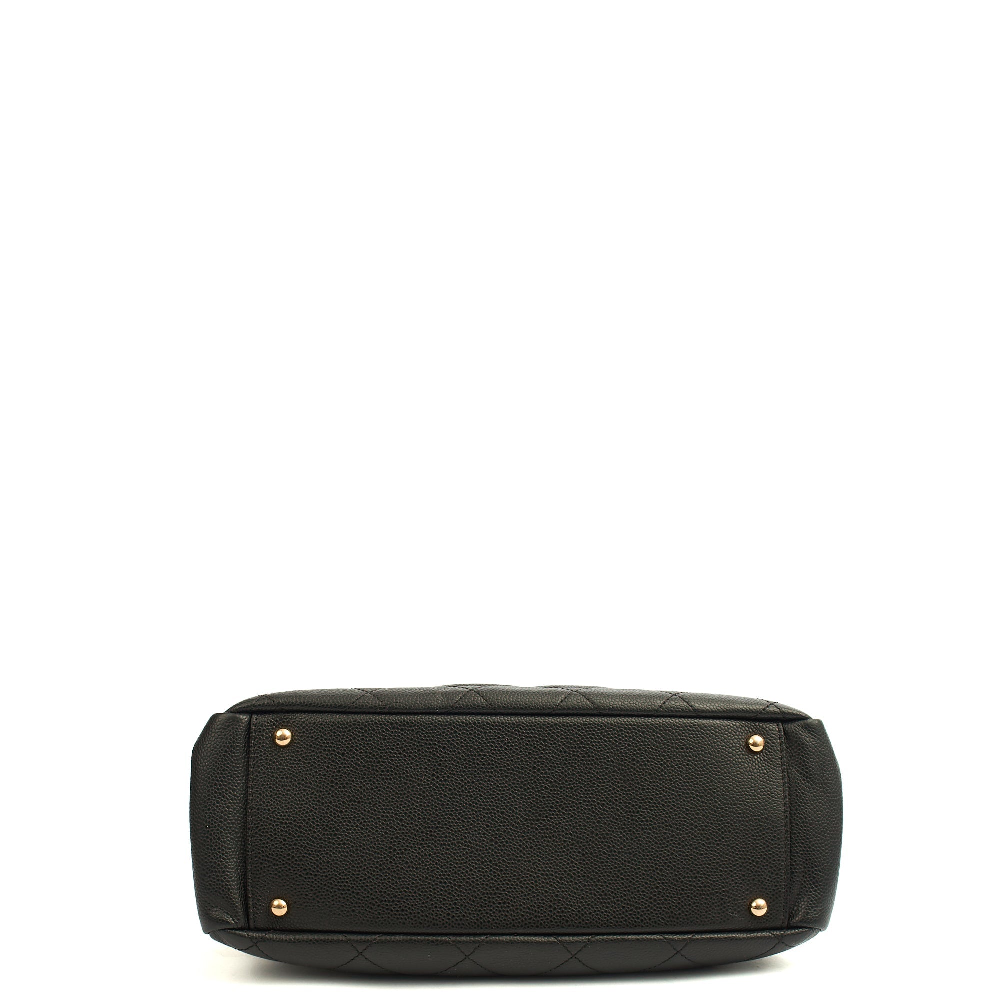 Chanel Tote Timeless CC Shopper in Black, Caviar Leather — Top View