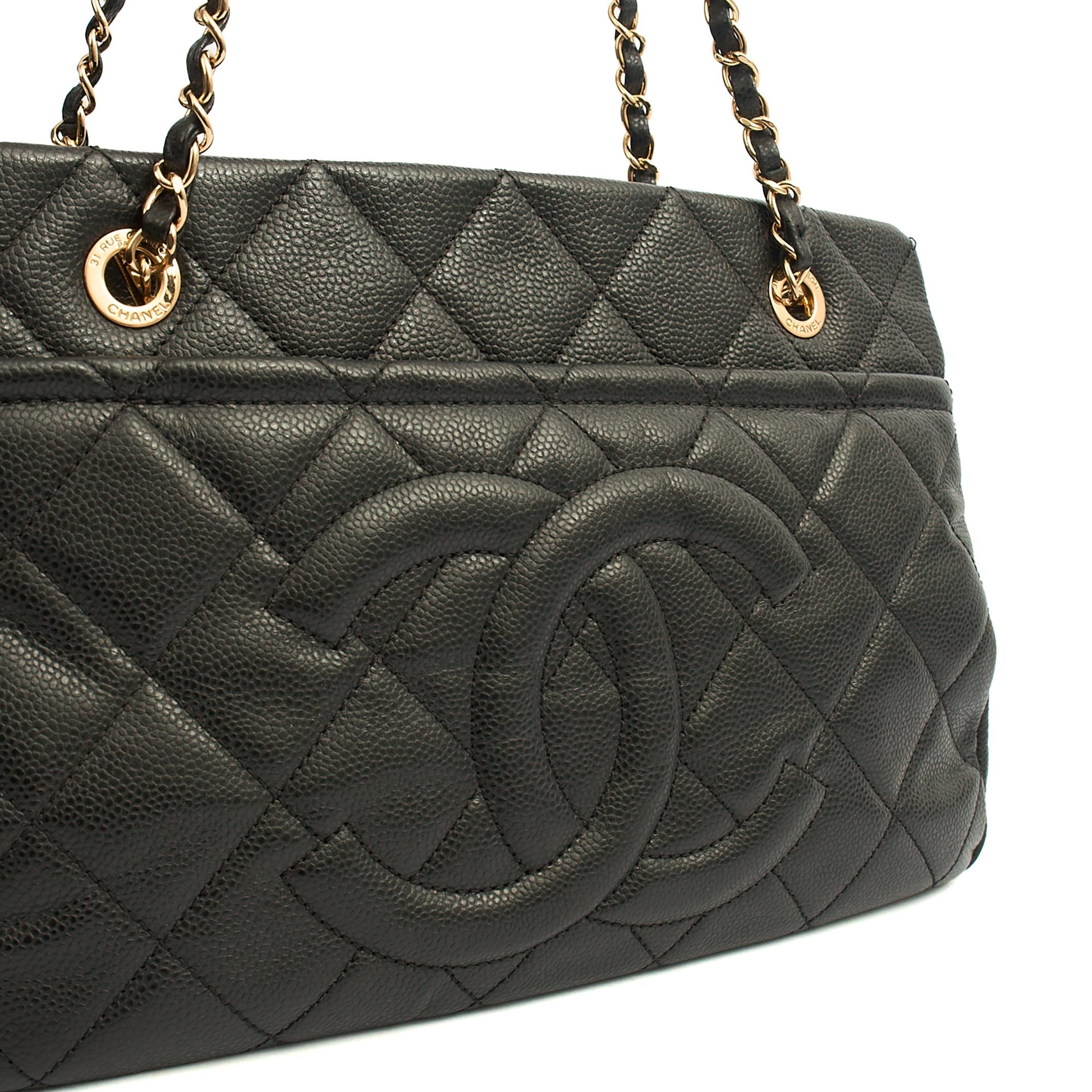 Chanel Tote Timeless CC Shopper in Black, Caviar Leather — Alternate View 14