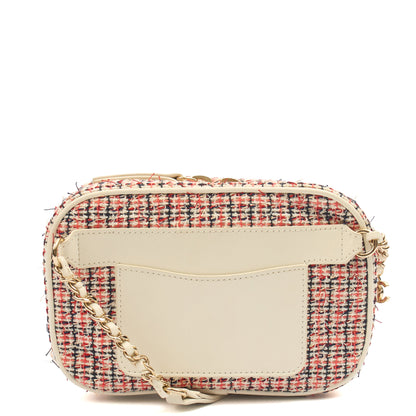 Chanel Cross Body Camera Bag in White, Fabric — Top View
