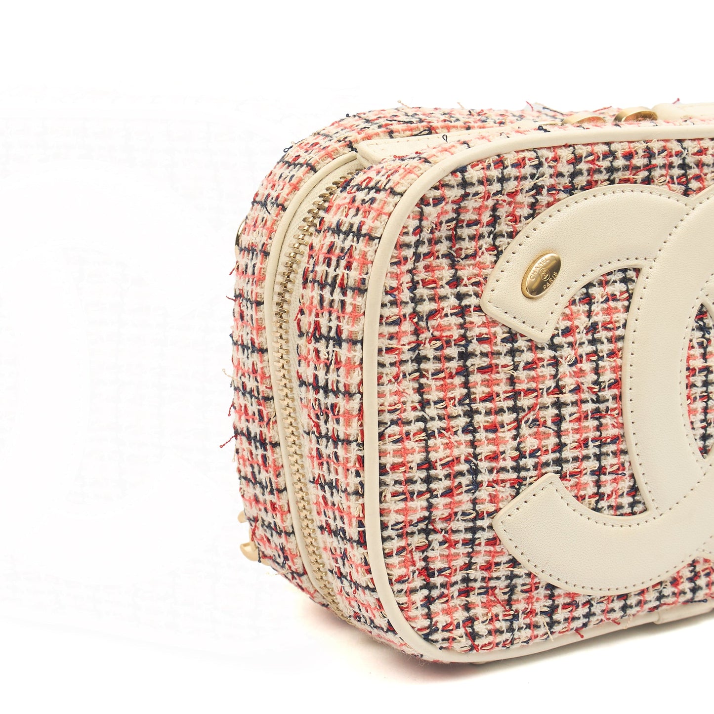 Chanel Cross Body Camera Bag in White, Fabric — Alternate View 7