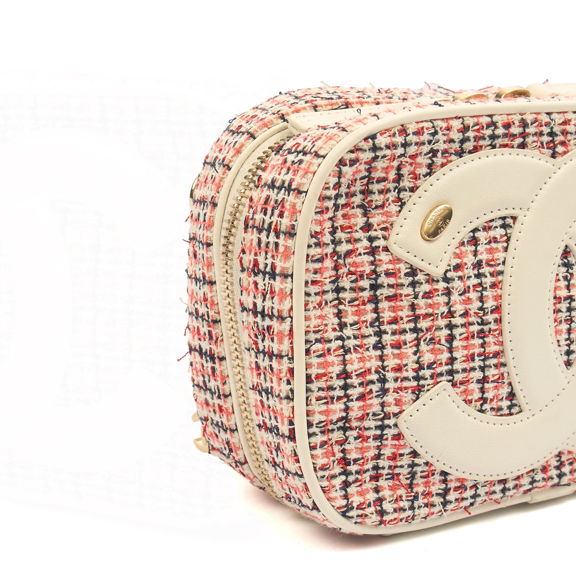 Chanel Cross Body Camera Bag in White, Fabric — Alternate View 7