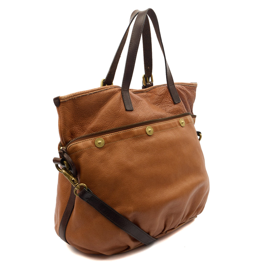 Mulberry Tote Mitzy Tote in Brown, Calfskin Leather — Side View