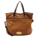 Mulberry Tote Mitzy Tote in Brown, Calfskin Leather — Front View