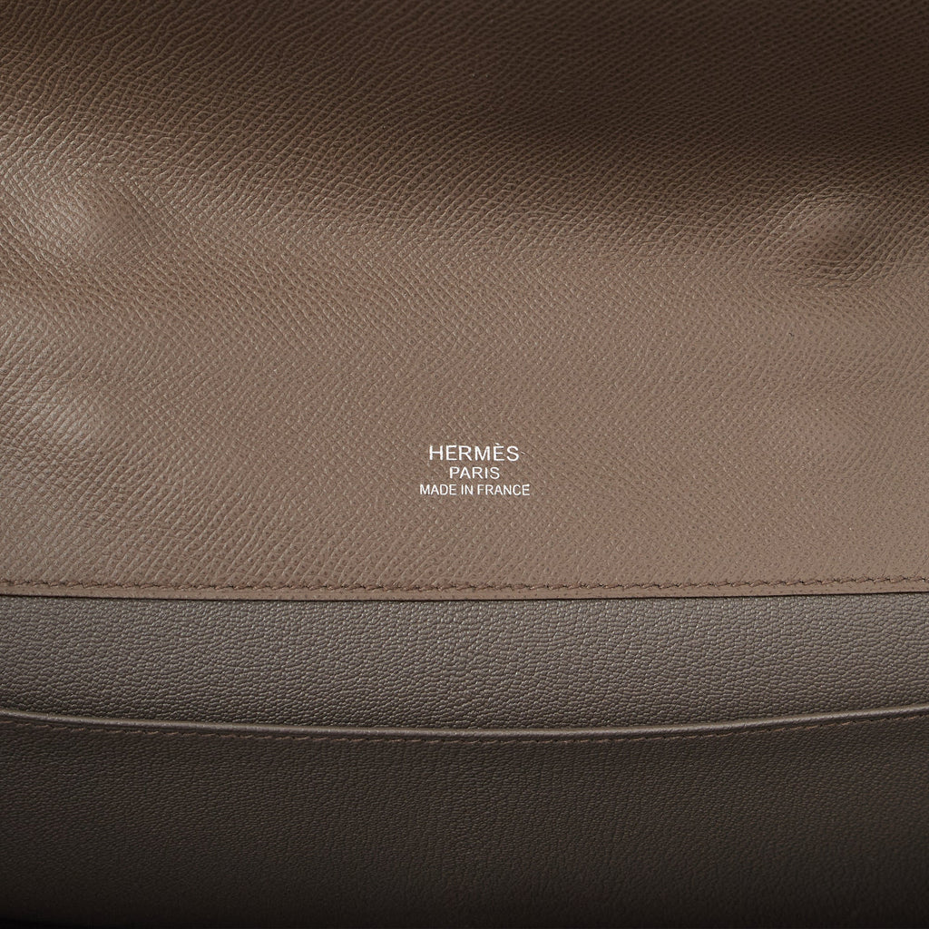 Hermes Sac a Depeches Briefcase in Etain, Epsom Leather — Alternate View 9