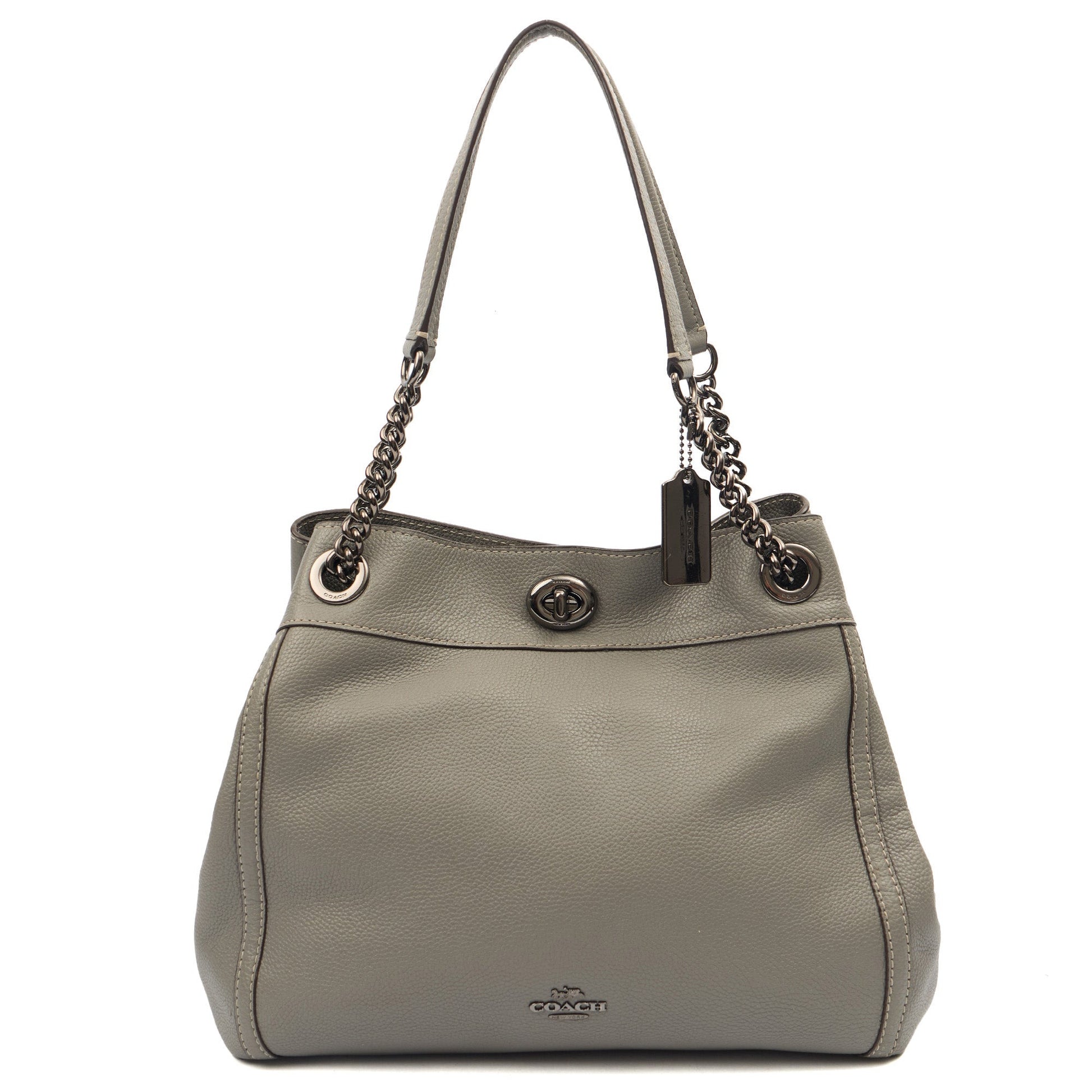 Coach Tote Edie Tote in Grey, Leather — Front View