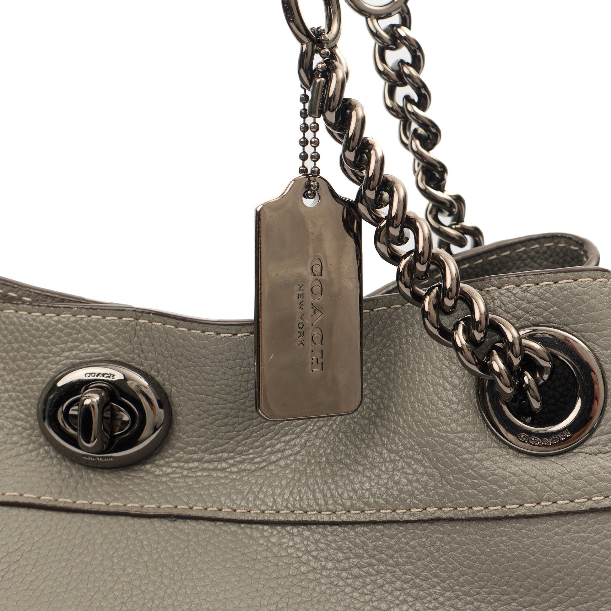 Coach Tote Edie Tote in Grey, Leather — Alternate View 8