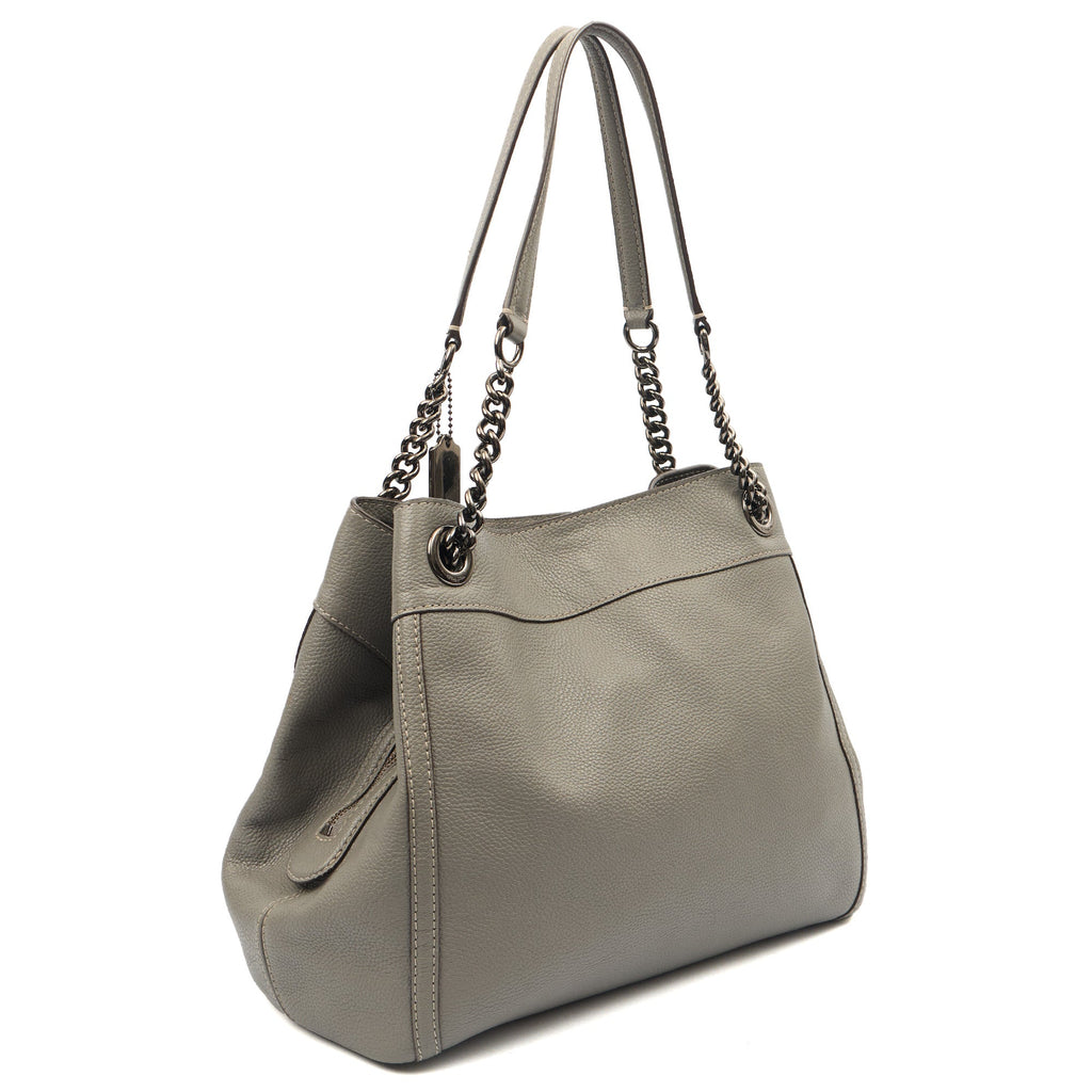 Coach Tote Edie Tote in Grey, Leather — Back View